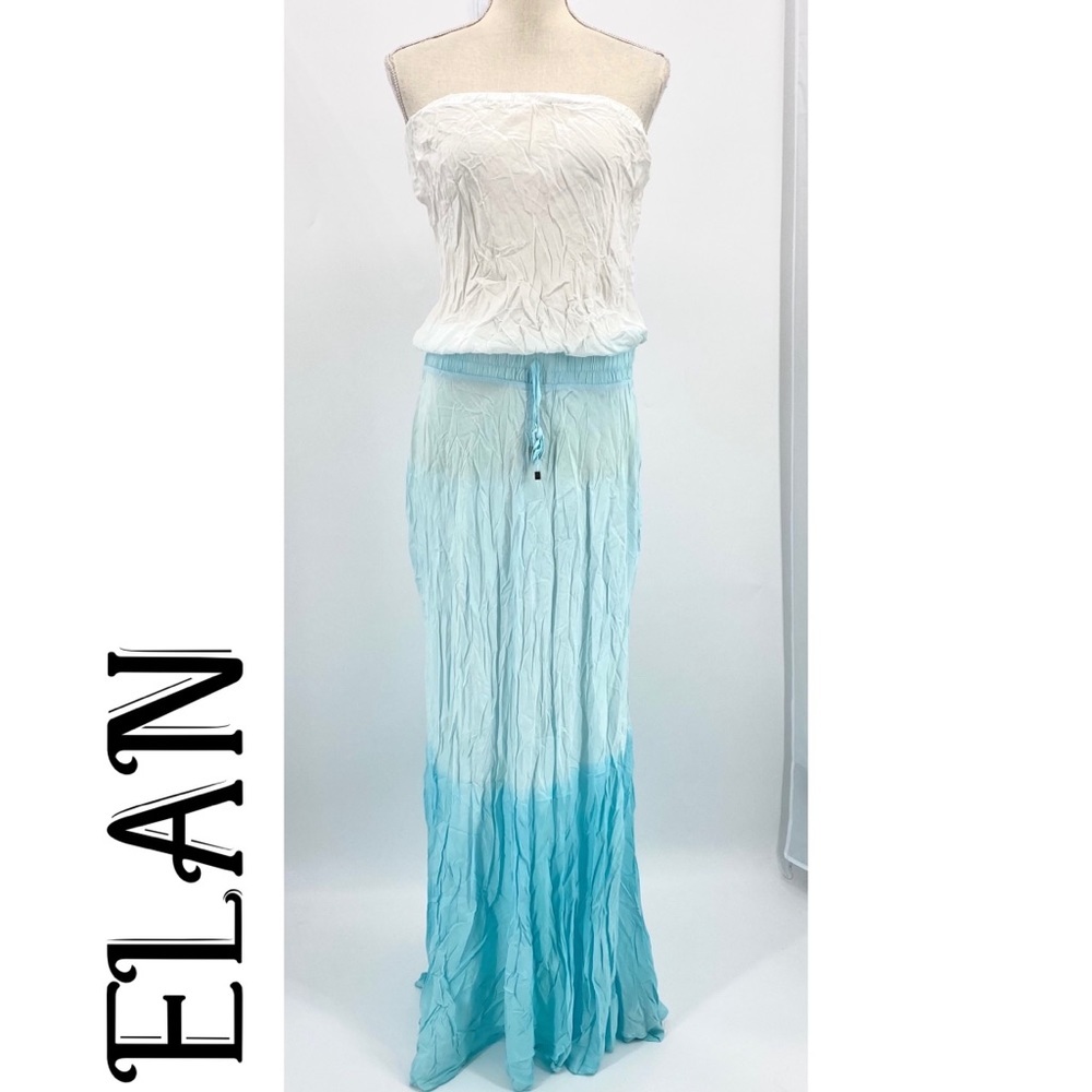 NWT ELAN shades of blue and white ombre maxi dress
